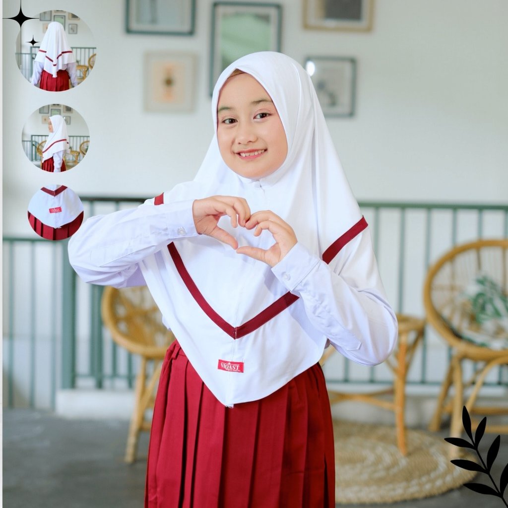 Jilbab Sekolah Anak SD AFIFAH Jersey Premium Usia 5-10 Tahun