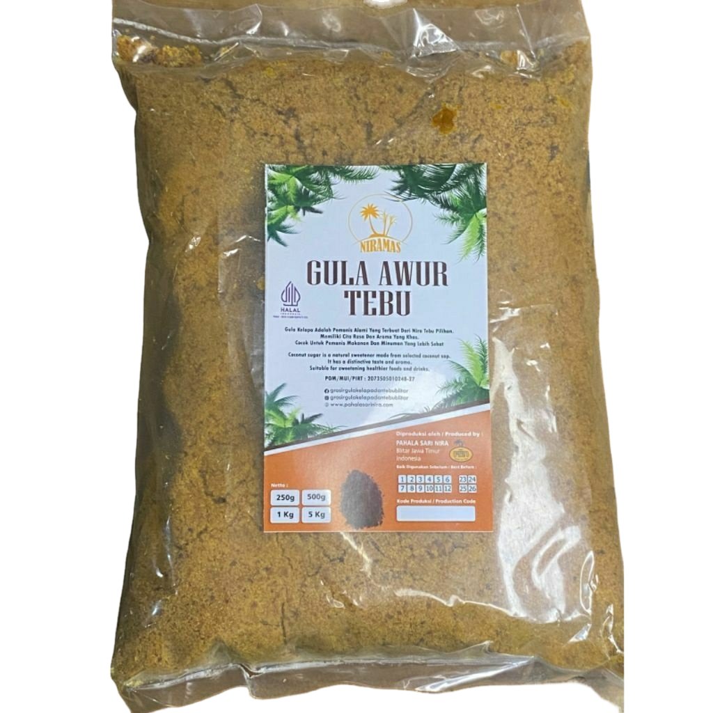 Niramas gula merah tebu awur lembut ( gmt) /Brown sugar / gula  serbuk/bahan baku kecap dan ecoenzym