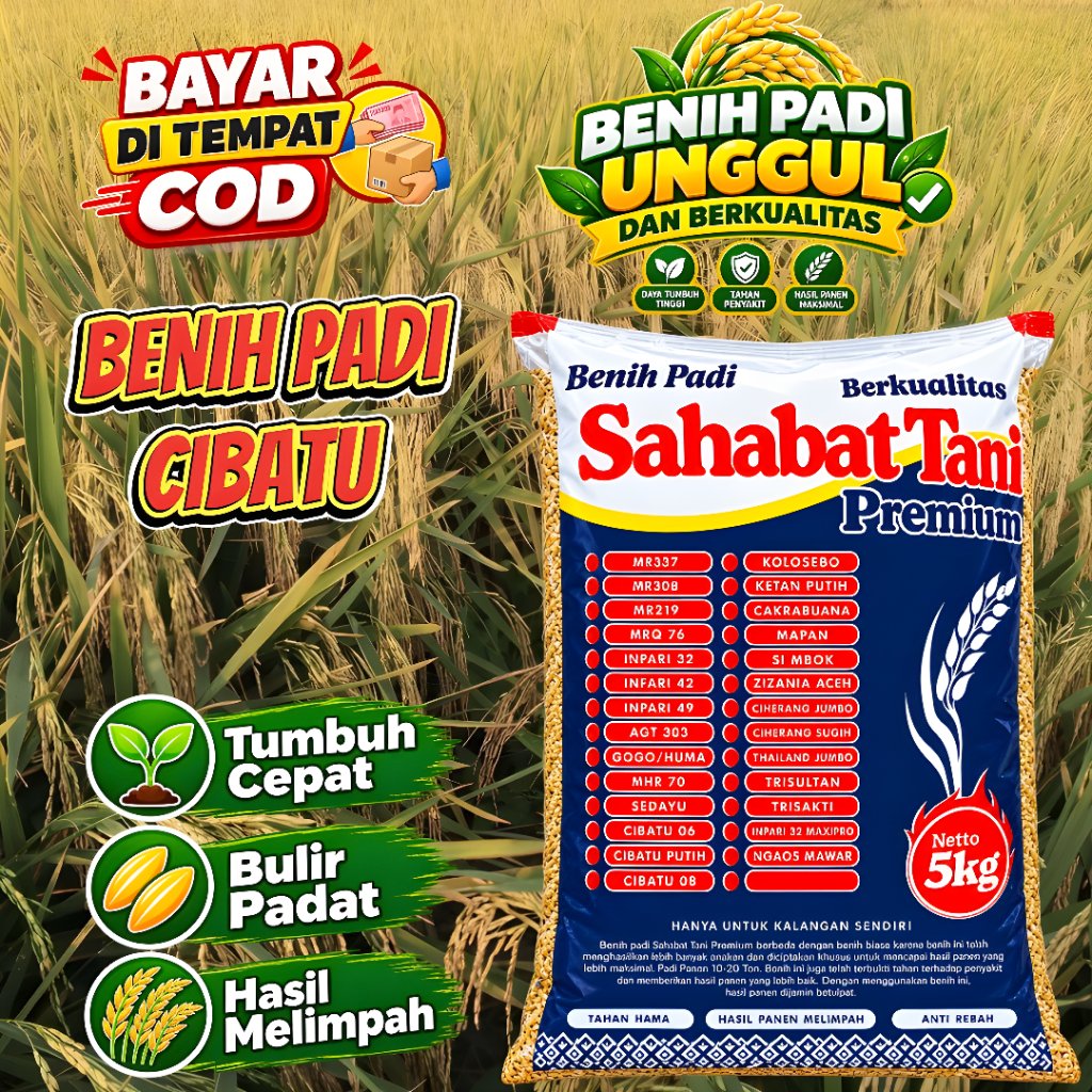 Benih Padi Sahabat Tani Premium Cibatu 5kg Varietas Populer untuk Pertanian