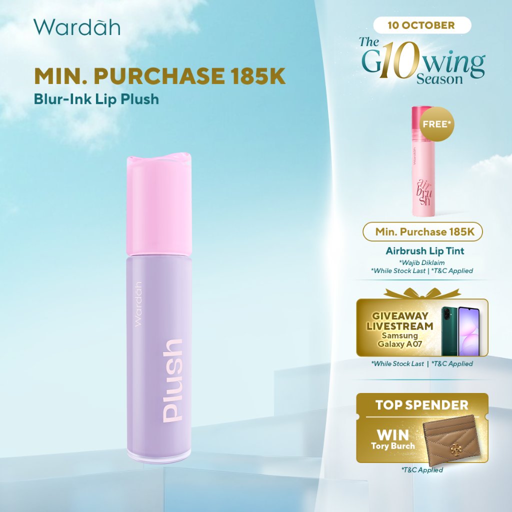 NEW! WARDAH Blur-Ink Lip Plush Lip Tint Matte - Korean Makeup Healthy Matte Finish - Velvet Lip - 8H Longlasting - High Coverage - Non-drying Lipstick Lip gloss Lipstik Liptin Lip Cream Lipcream Lip Stain - Vegan - Cruelty Free - Makeup