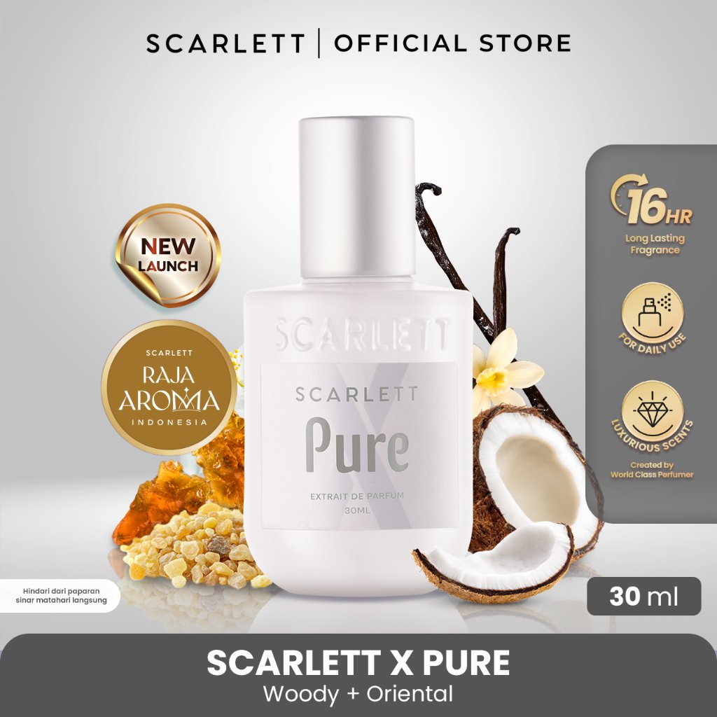 [NEW LAUNCH] SCARLETT X Series - Pure - Extrait De Parfum 30ml  | Unisex Parfum Wangi Mewah Tahan Lama Parfum Baru