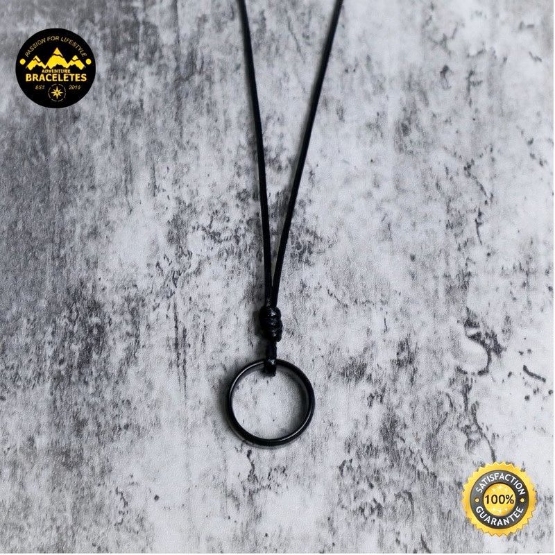 KALUNG TALI HITAM LIONTIN CINCIN PRIA WANITA
