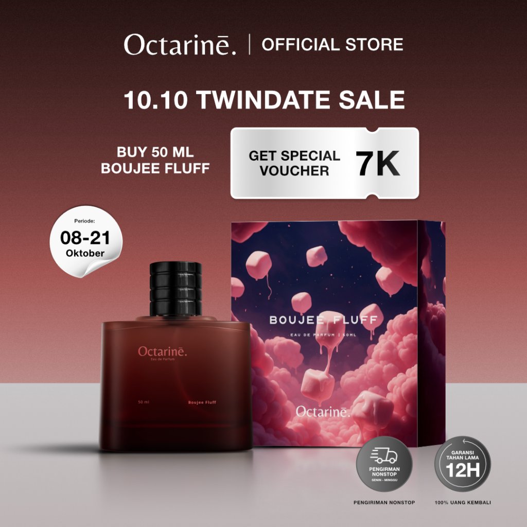 Octarine - Boujee Fluff Eau de Perfume | Parfum Wanita Tahan Lama Aroma Marshmallow Strawberry