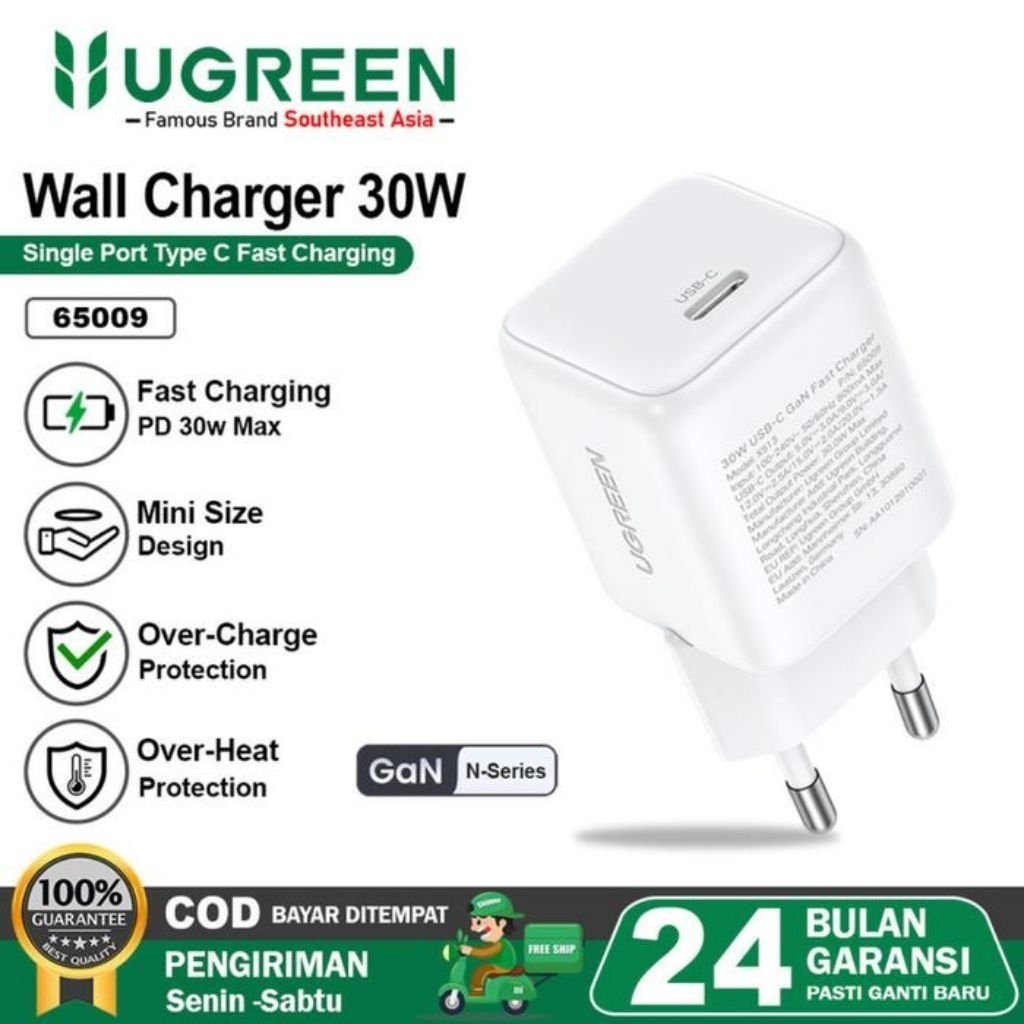 Ugreen GaN Charger 30W Fast Charging Compact 65007 30watt