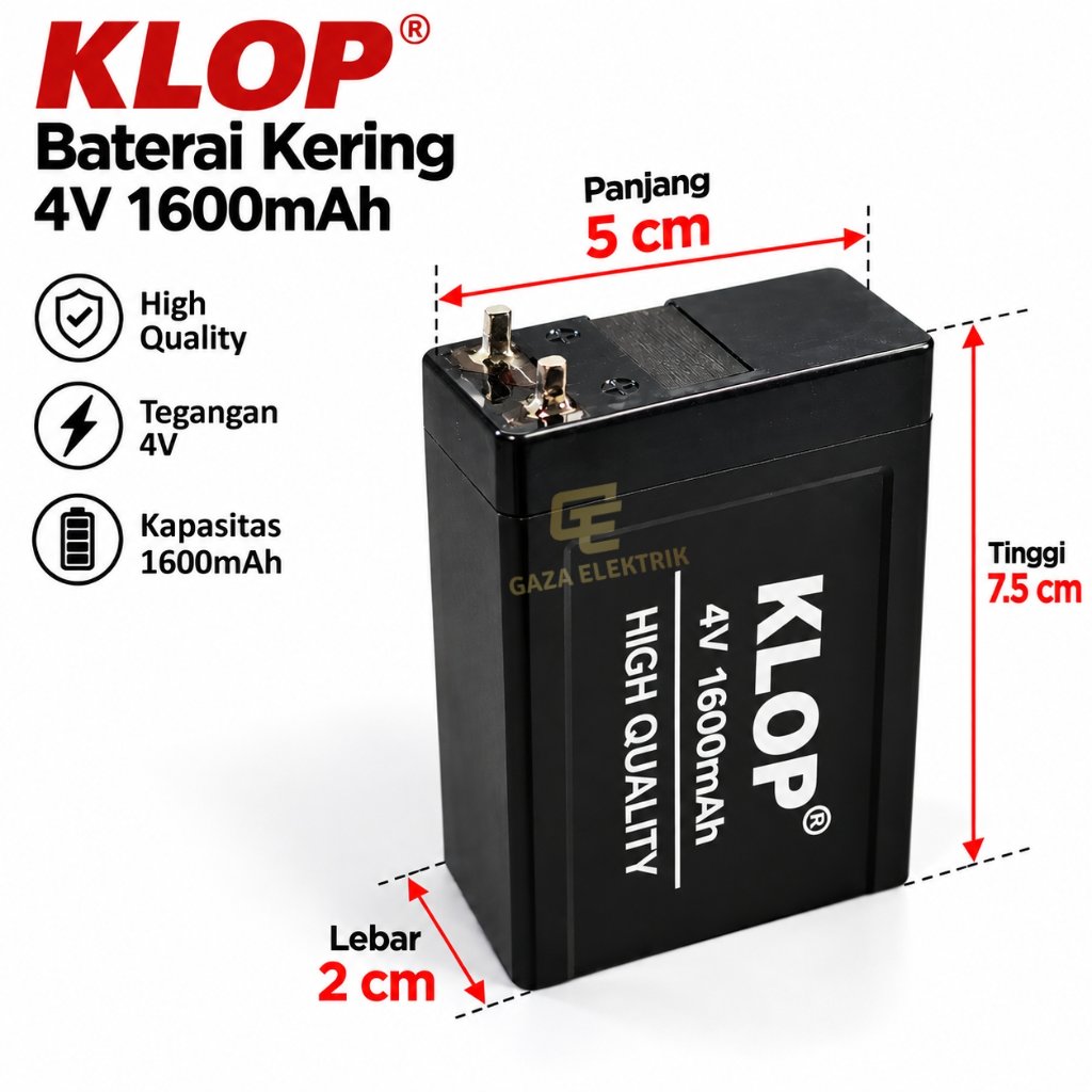 Aki emergency baterai 4V 1600MAH