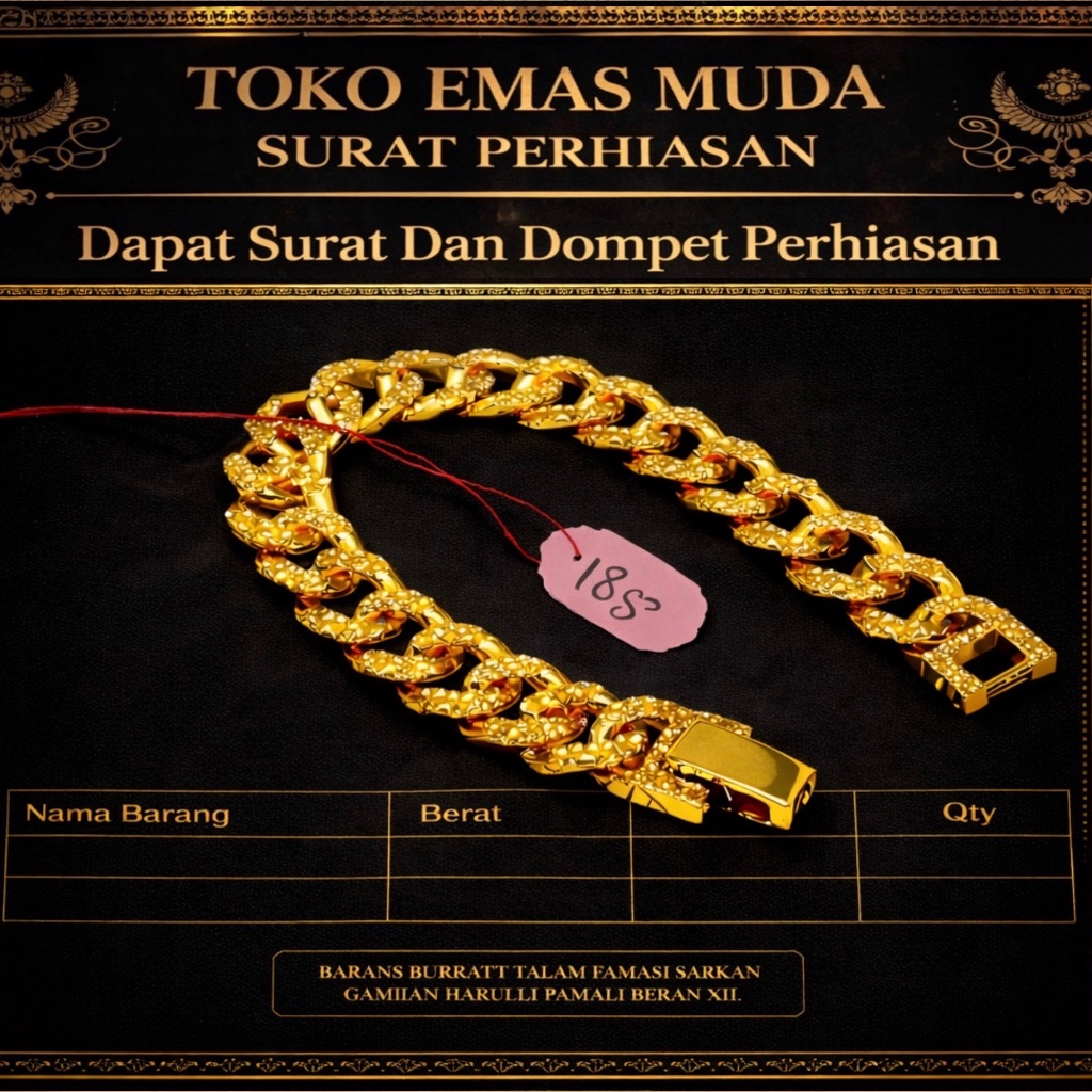 Gelang Tangan Sisik Naga Berlapis Emas Muda Dapat Surat Pembelian Dari Toko Bisa COD