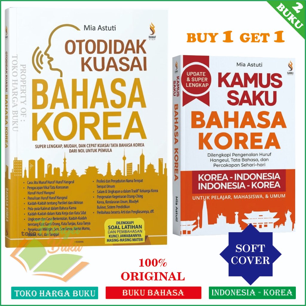 Foto Paket 2 Buku Otodidak Kuasai Bahasa Korea Dan Kamus Saku Untuk Pelajar Mahasiswa & Umum Ranah Buku