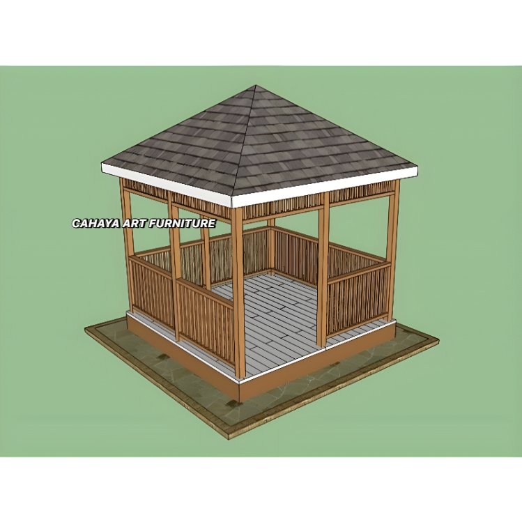 gazebo taman kayu jati minimalis , saung gazebo taman minimalis , gazebo pargola 3x3 meter 2x2 meter