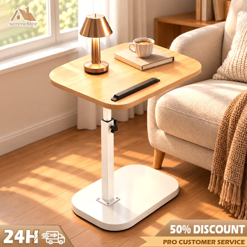 Meja Laptop Kayu Adjustable Tinggi Bisa Diatur Meja Lipat Miring Meja Samping Tempat Tidur Meja Bela