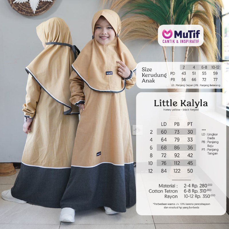 GAMIS MUTIF ANAK KALYLA / MUTIF PROMO / GAMIS MUSLIM ANAK / GAMIS KATUN ANAK