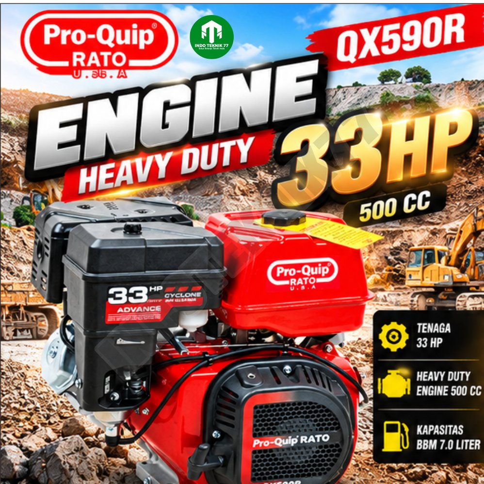 Engine PROQUIP QX590R 33 Hp / Mesin Penggerak Serba Guna 33HP / Engine Bensin QX-590R QX 590R 4Tak E
