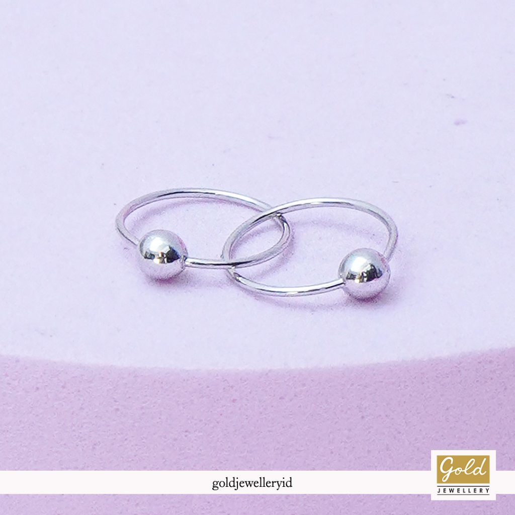 Anting bayi anak emas putih 750 17k baby earrings