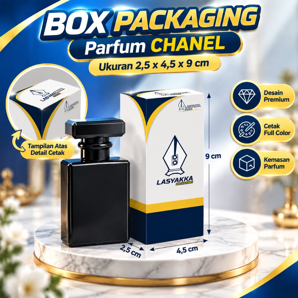 box parfum chanel CUSTOM / box packaging CUSTOM / box ukuran parfum chanel 30 ml