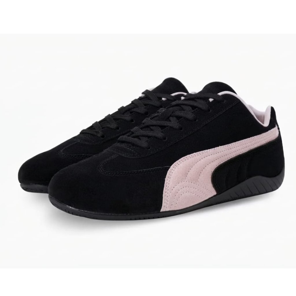 Sepatu Sneakers Puma Speedcat Desain Elegan Warna Hitam Putih sepatu casual pm speed cat suede hitam