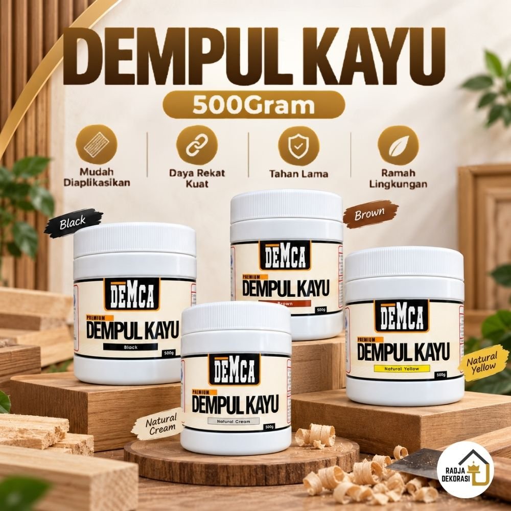 Demca Dempul Kayu 500 Gram Praktis Siap Pakai Dempul Repair Meratakan Lubang Pintu Rumah Serbaguna