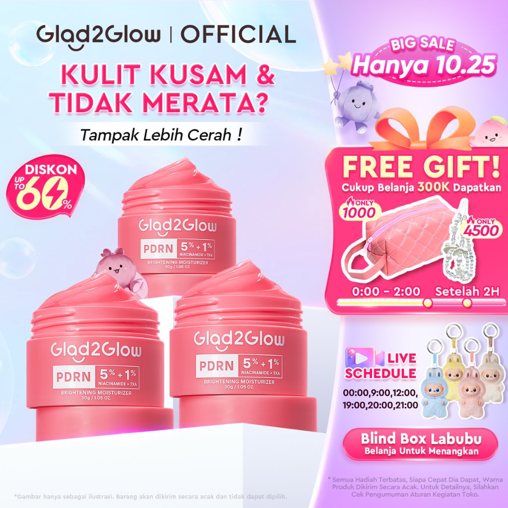 [HOT SALE] Glad2Glow PDRN 5% Moisturizer Niacinamide 1% TXA Brightening Day Cream Pemutih Kulit Glog