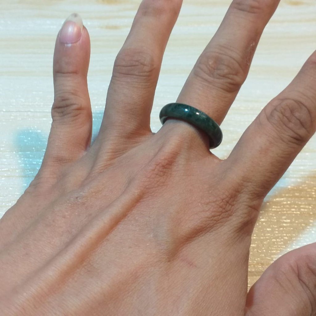 Cincin Giok / Jade Burma Hijau Kristal - Natural / Asli + Sertifikat Keaslian