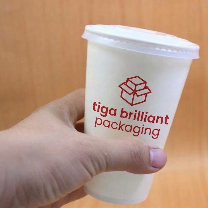 Sablon Paper Cup 12 oz Custom Logo Gelas Kertas Cetak Logo Kedai Kopi Boba Es Teh Minuman Dingin