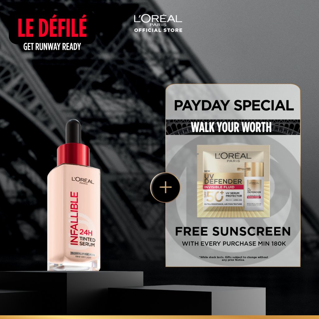 [BARU] L'OREAL PARIS INFALLIBLE 24H TINTED SERUM FOUNDATION LIGHTWEIGHT BREATHABLE RINGAN TAHAN HING