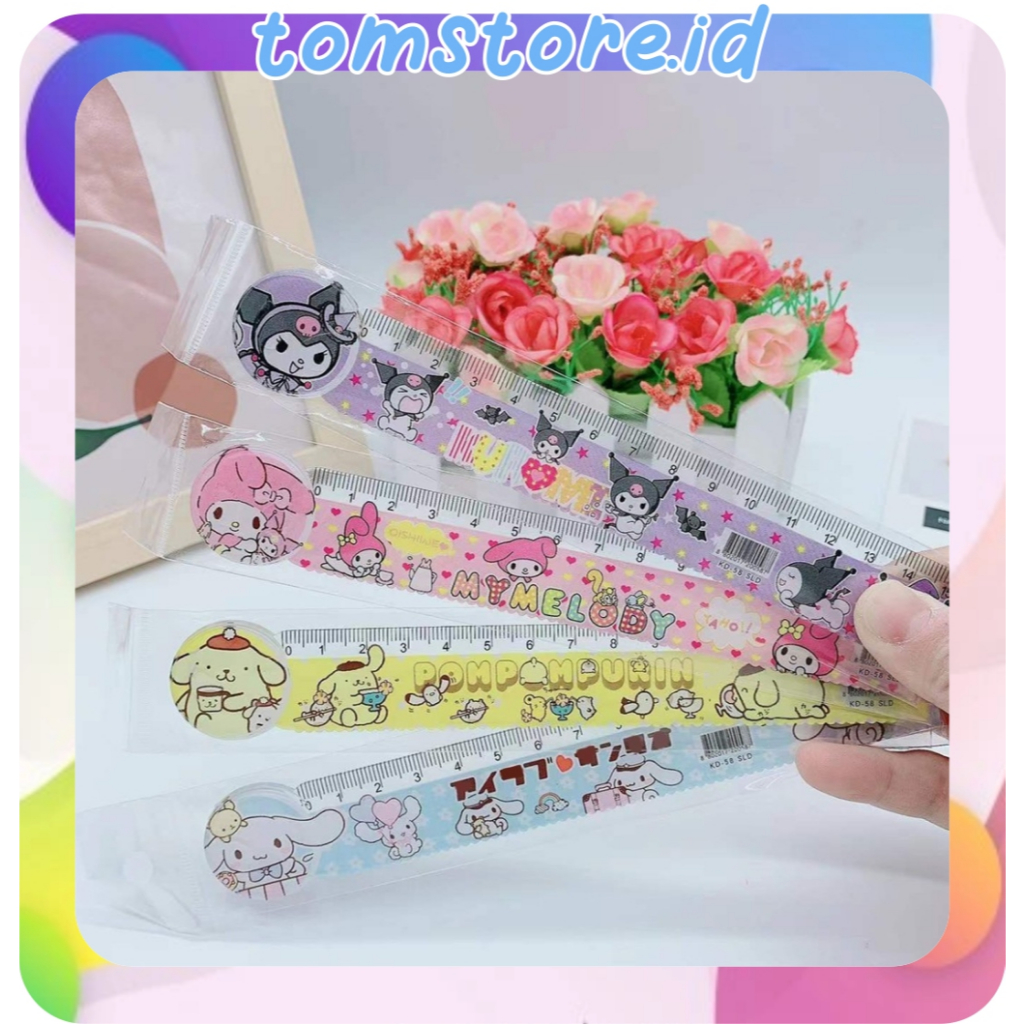 

TOMSTORE.ID Penggaris Sanrio Premium Panjang 15 cm Melody Kuromi Pom Pom Purin Unik Lucu Imut / Lucu S143