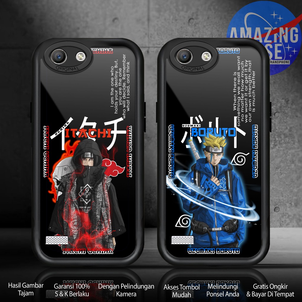Softcase Glass kaca For OPPO A33W NEO 7 NARUTO Casing Handphone Case Hp Procamera