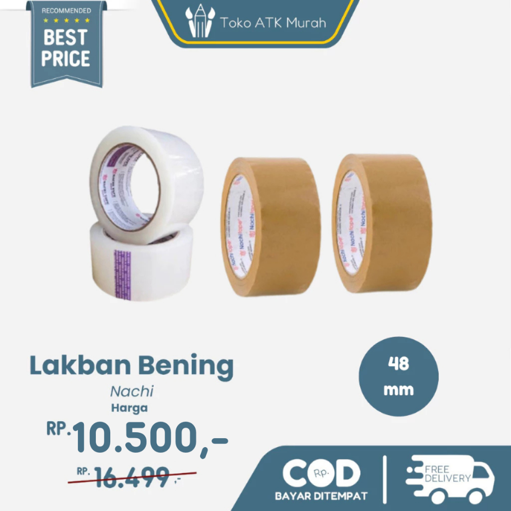 

OPP Lakban Nachi 2" Bening / Coklat - Kuat & Lengket ( 48mm )