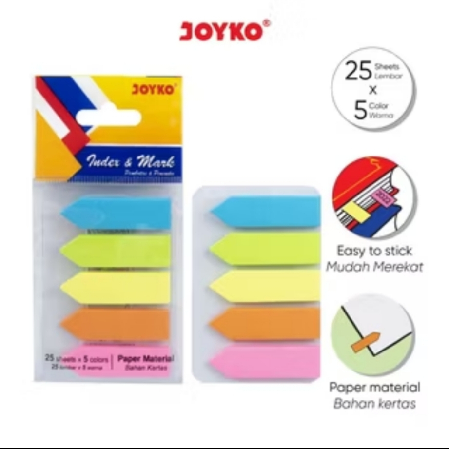 

Joyko Index Mark IM-46 1 Box isi 30 Set Penanda Pembatas Joyko Kertas