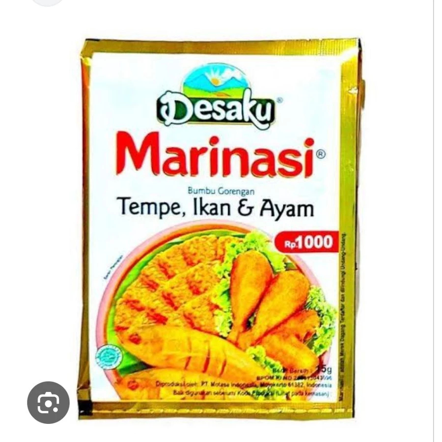 

Desaku Marinasi Bumbu Gorengan Tempe, Ikan & Ayam isi 12.5 Gram Isi 6 Sachet