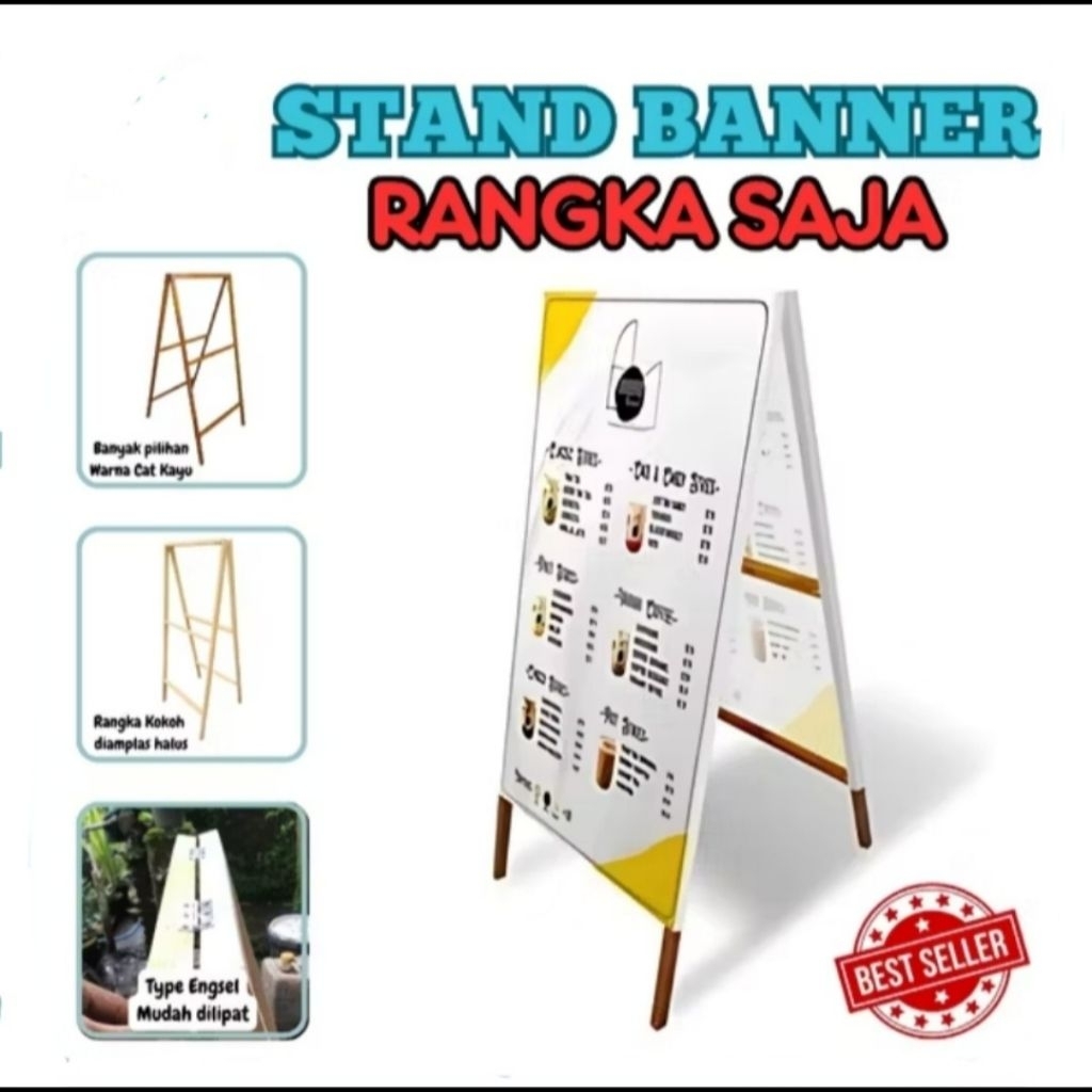 stand banner / stand baner stand foto wedding tinggi 100cm backdrop spanduk