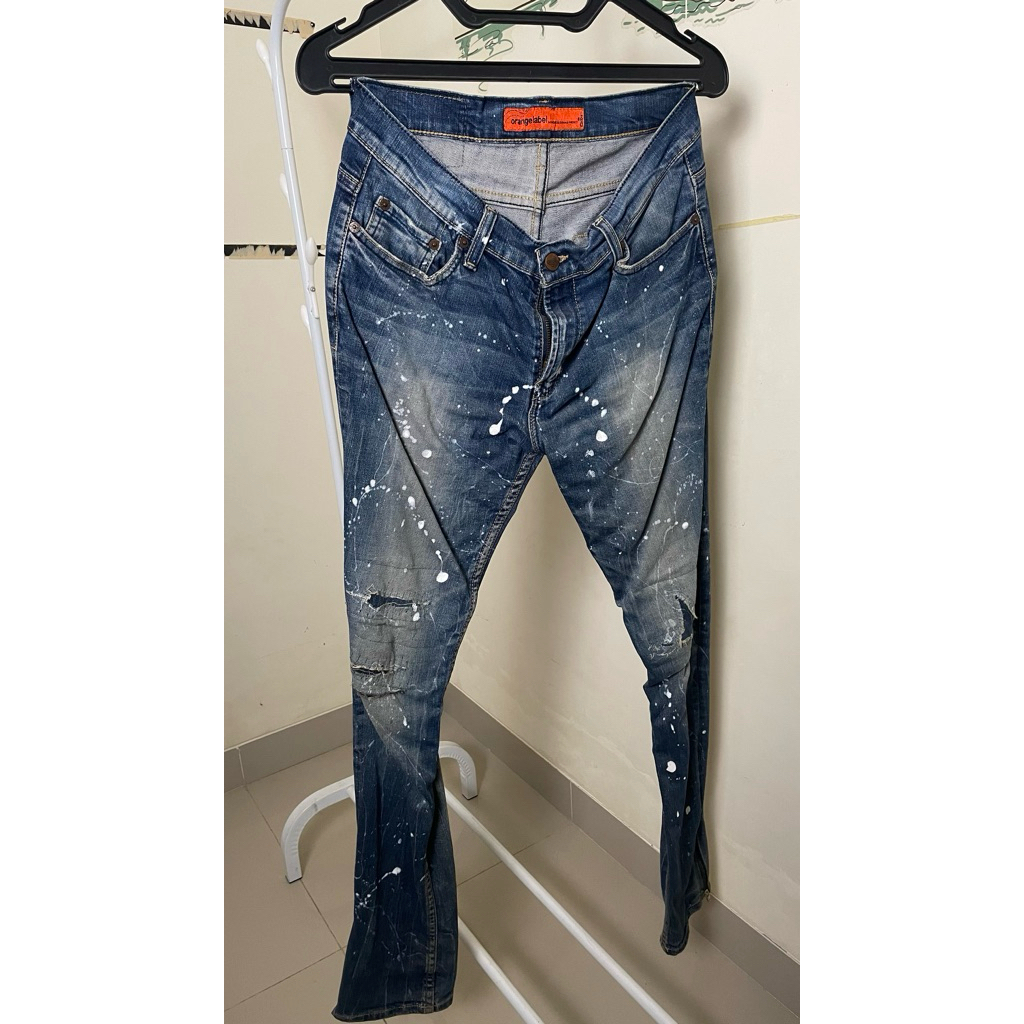 lea jeans slimfit customized preloved celana panjang denim pria