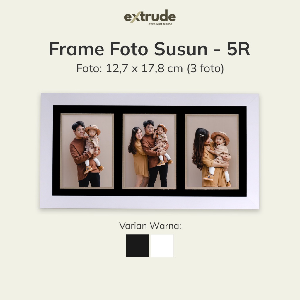 EXTRUDE Frame Minimalis Susun 3 Foto 12,7x17,8cm (5R) Pigura Bingkai Foto