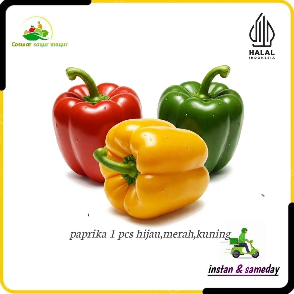 

Paprika segar { 1 pcs } paprika merah/hijau/kuning kualitas segar kirim instan&sameday