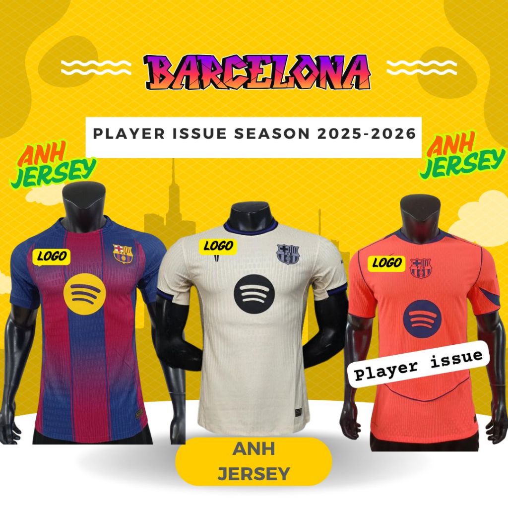 (PLAYER ISSUE) JERSEY BAJU BOLA (BARCELONA) BARCA HOME AWAY 3RD 2025-2026