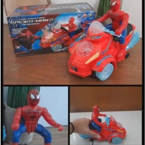 Mividababy - MTC motorcycle spiderman - mainan robot motor spiderman