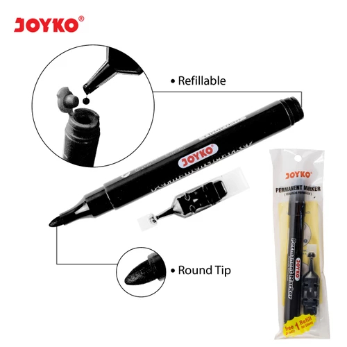 

spidol joyko permanent PM - 34 RF bonus isi ulang refil