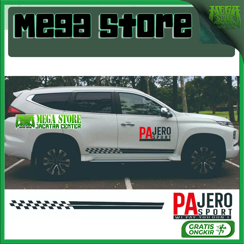 MEGASTORE sticker pajero sport sticker sticker samping pajero aksesoris pajero sport