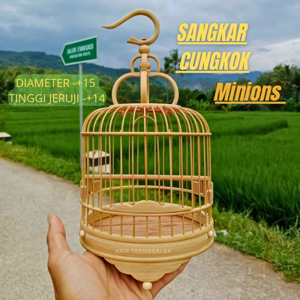 sangkar cungkok minions | sangkar burung D15 | sangkar Minion |sangkar bambu | sangkar burung kecil 