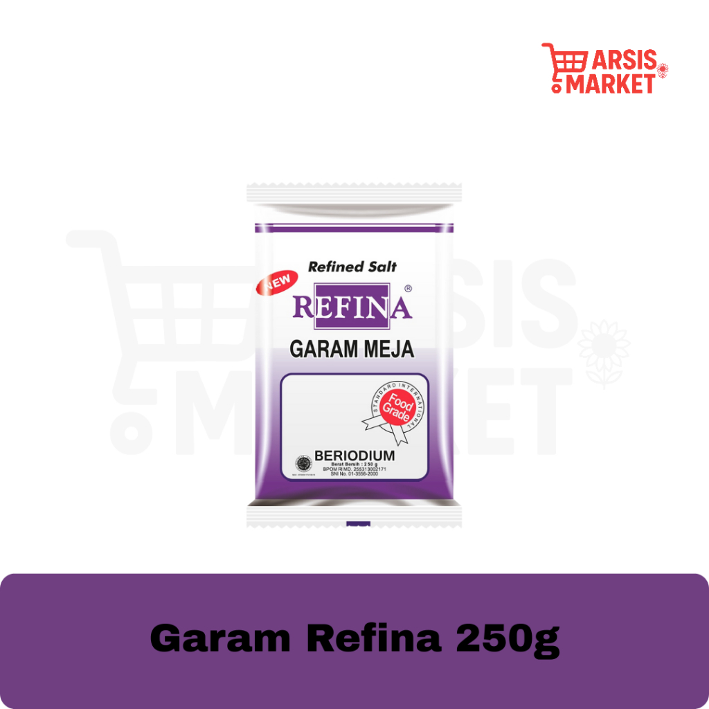 

Garam Refina Halus 250g [Original] - Garam Dapur Murni, Halus, Cocok Untuk Masakan Sehari-hari