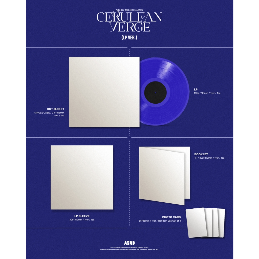 (READ DESC) pre-order album wendy sharing album red velvet wendy LP ver Cerulean Verge 3rd Mini Albu
