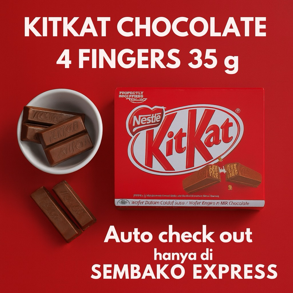 

KitKat Chocolate 4 Fingers 35 g – Cokelat Lezat Wafer Renyah