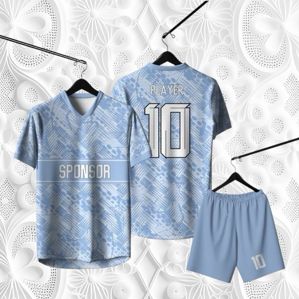 jersey futsal / jersey sepak bola / jersey voli / jersey olahraga blue bahan premium gratis costum d