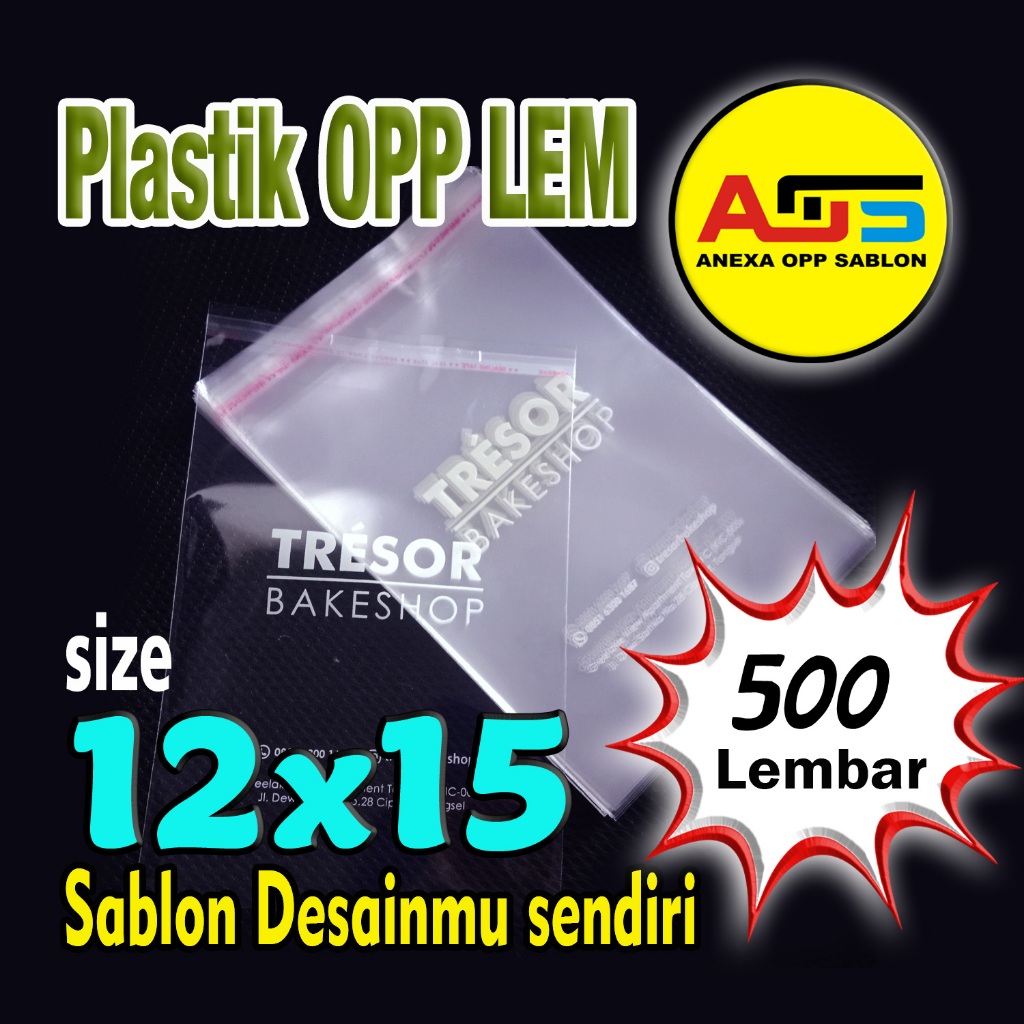 

Plastik OPP 12x15 Tebal, kemasan Roti/Bakery Sablon Custom