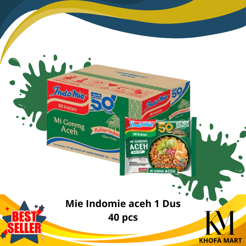 

INDOMIE Goreng Aceh | 1 Karton / Kardus Isi 40 Pcs | Khofa Mart