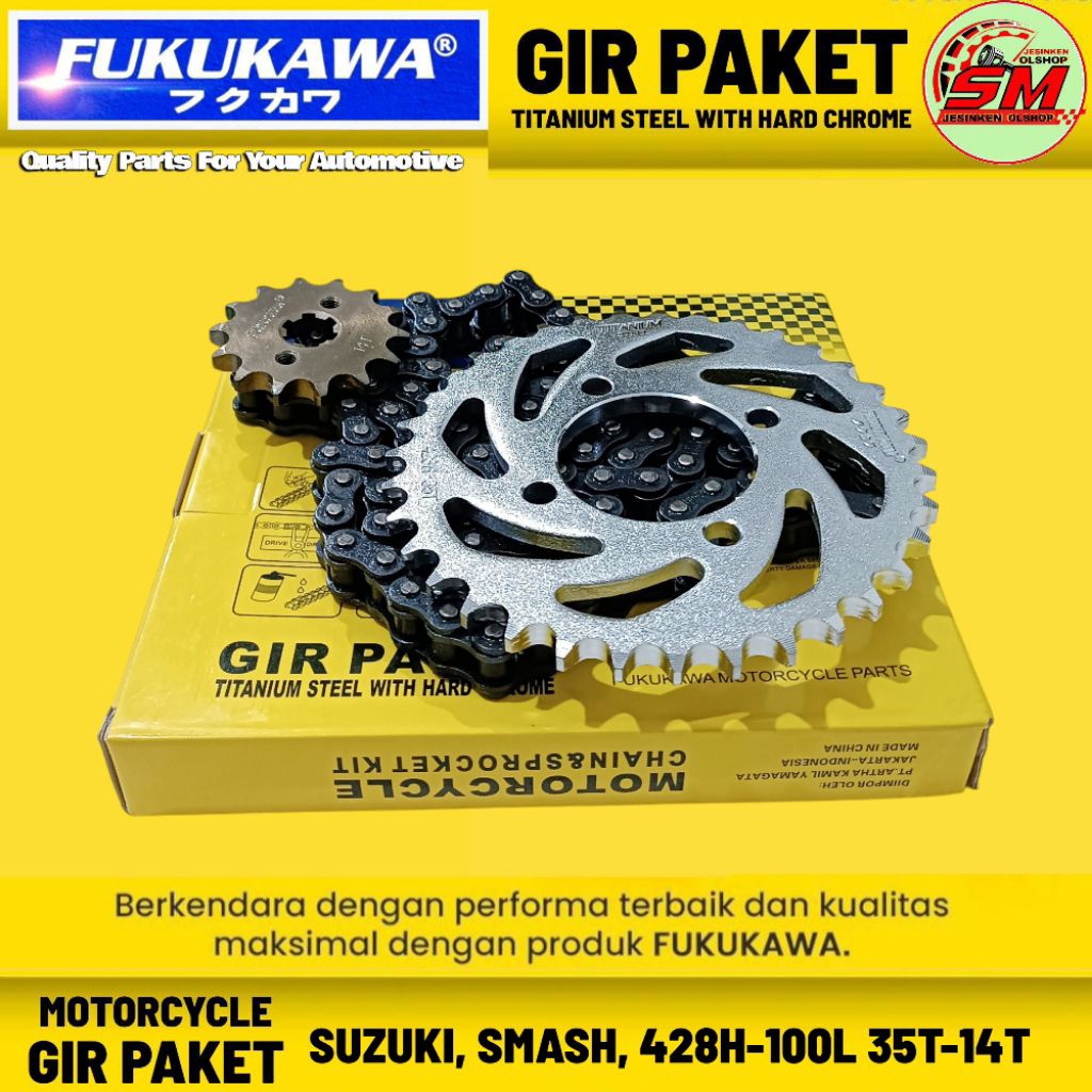 Gear Set Paket Std Suzuki Smash Fukukawa 428H-100L 35T-14T