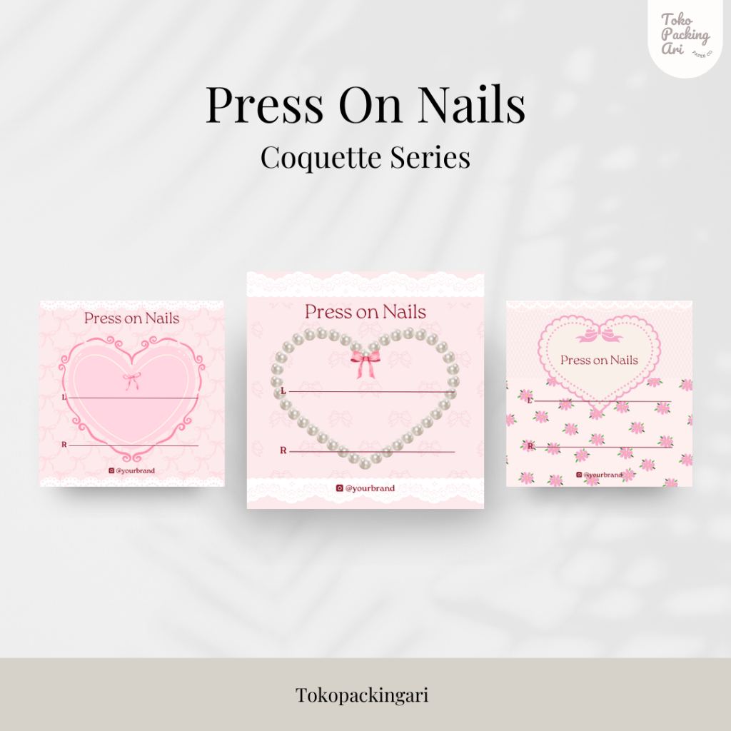 

Kertas Press On Nails | Alas Packing | Fake Nails Paper Coquette Series | Paper Aksesoris | Kertas Dudukan | Cute Paper | Alas Packaging