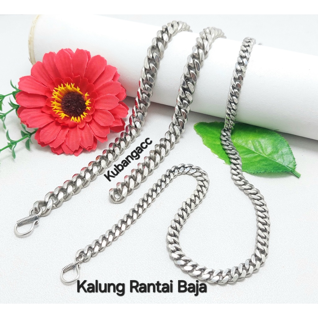 Kalung Rantai Baja Besar Kalung Rantai Gepeng Kalung Pria Anti Karat Anti Luntur Stainless