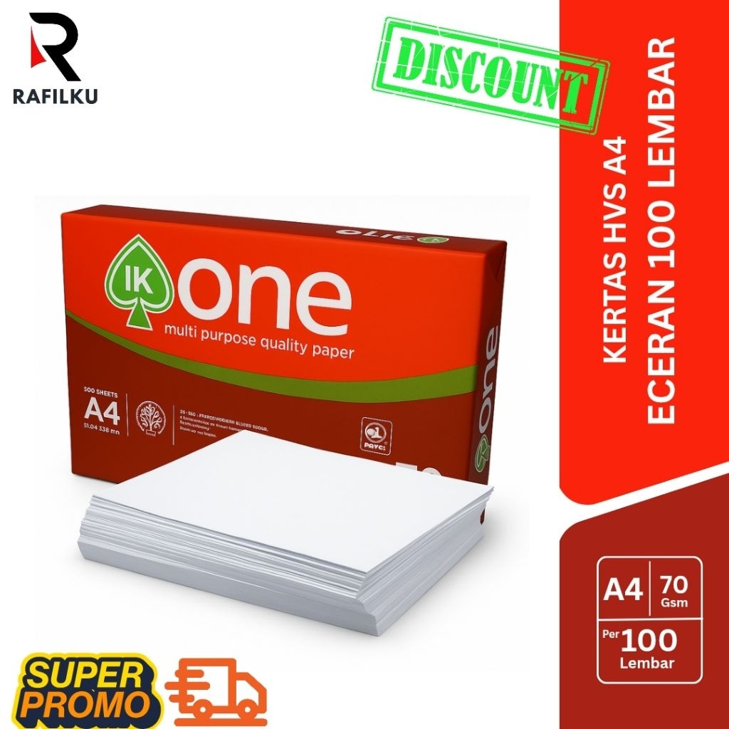 100 Lembar  Kertas HVS  A4  100 Lembar/ HVS (Eceran 100 Lembar)