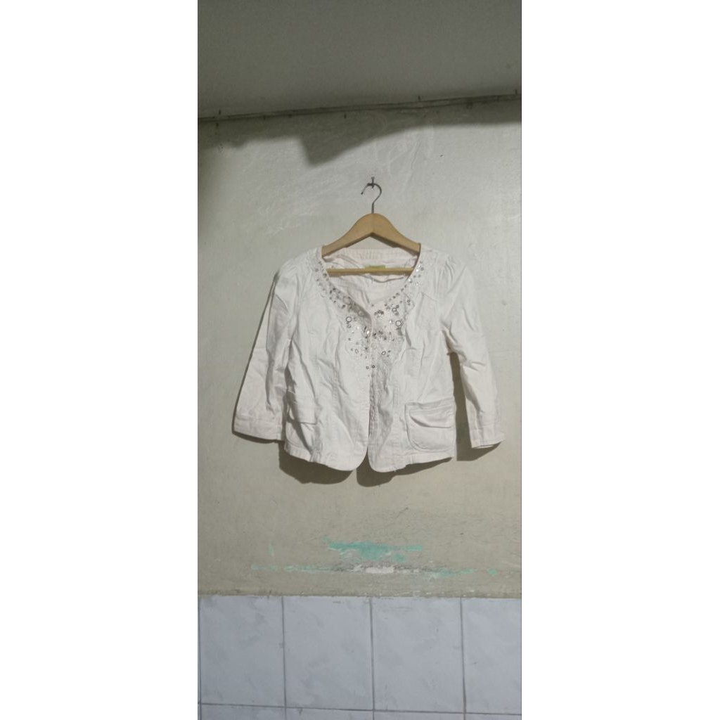 Rompi Putih Jeans Atasan Wanita Bekas Preloved