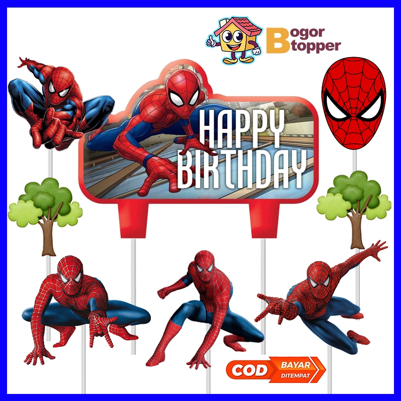

Spiderman Topper Karakter Kue Ulang Tahun - Hiasan Karakter Kue Ulang Tahun Happy Birthday Barakallah Fii Umrik
