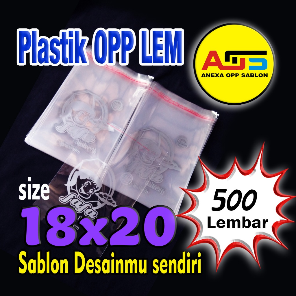 

Plastik OPP 18x20 Tebal, kemasan Roti/Bakery Sablon Custom